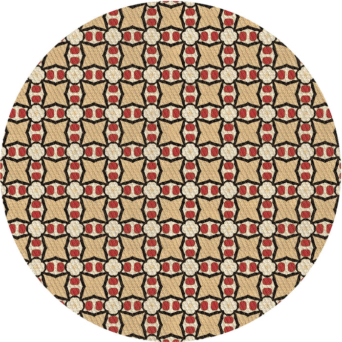 Square Patterned Red Brown Rug, pat2474brn