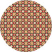 Square Patterned Saffron Red Rug, pat2474org