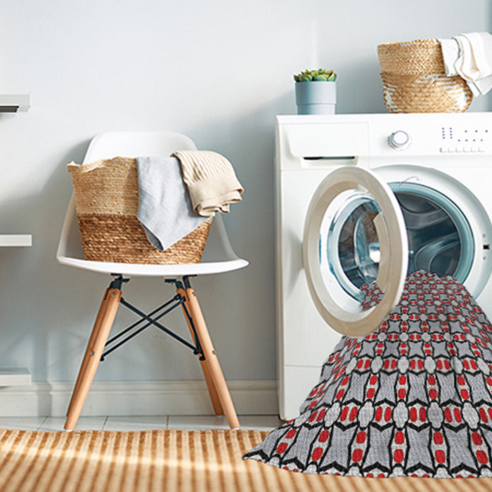 Machine Washable Transitional Light Gray Rug in a Washing Machine, wshpat2474