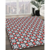 Patterned Light Gray Novelty Rug, pat2474