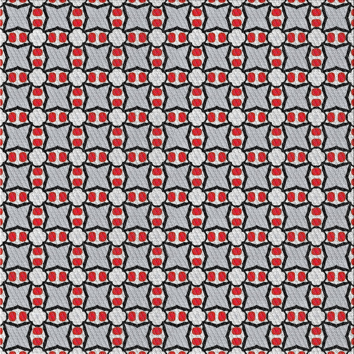 Square Patterned Light Gray Novelty Rug, pat2474