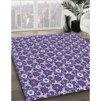Patterned Bright Lilac Purple Rug, pat2475blu