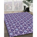 Patterned Bright Lilac Purple Rug in Family Room, pat2475blu