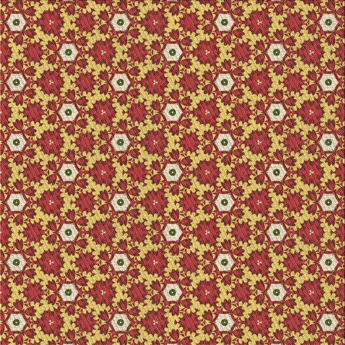 Round Patterned Yellow Rug, pat2475brn