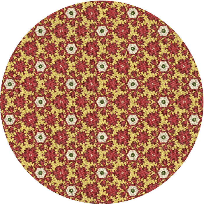 Square Patterned Yellow Rug, pat2475brn