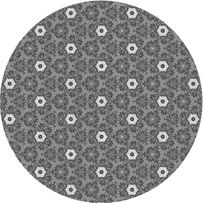 Square Patterned Dark Gray Rug, pat2475gry