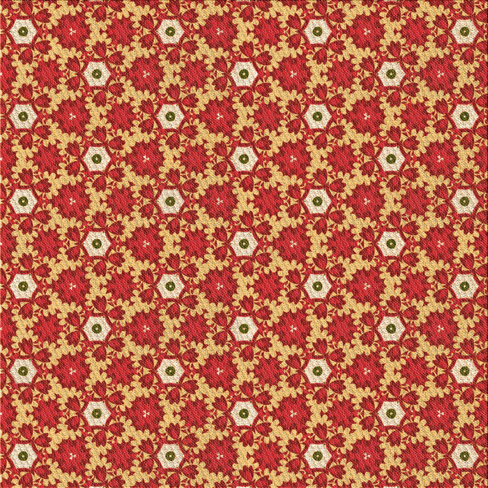 Round Patterned Orange Rug, pat2475org