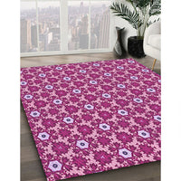 Patterned Medium Violet Red Pink Rug, pat2475pur