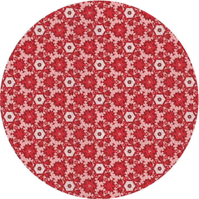 Square Patterned Pastel Red Pink Rug, pat2475rd
