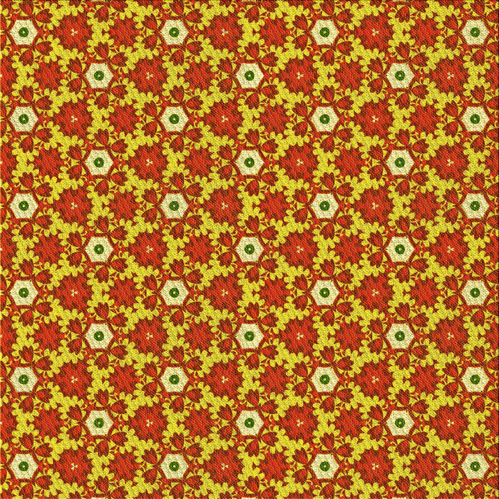 Round Patterned Neon Red Rug, pat2475yw