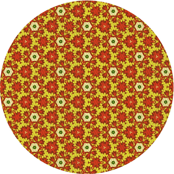 Square Patterned Neon Red Rug, pat2475yw