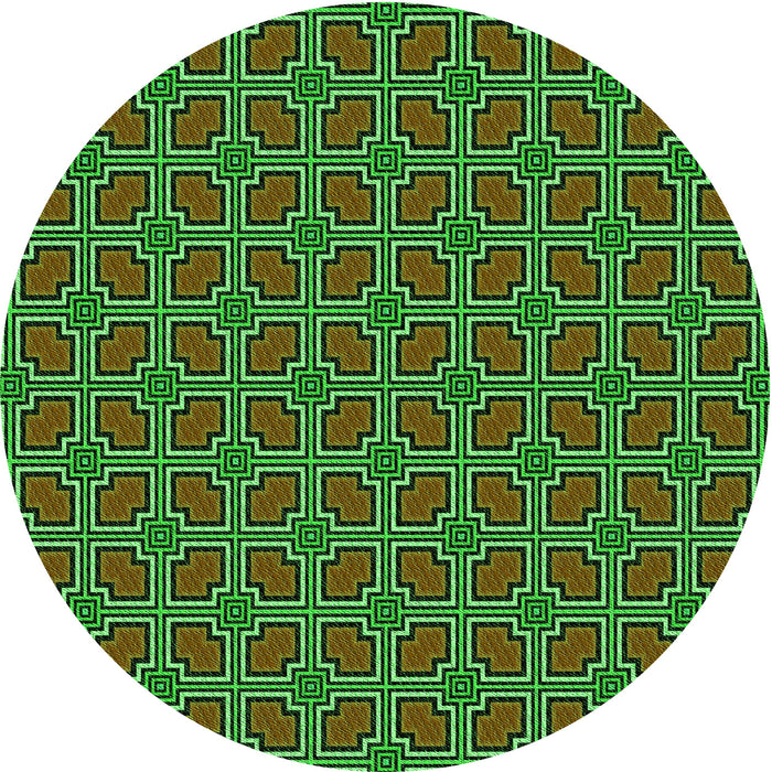 Square Patterned Dark Forest Green Rug, pat2476grn