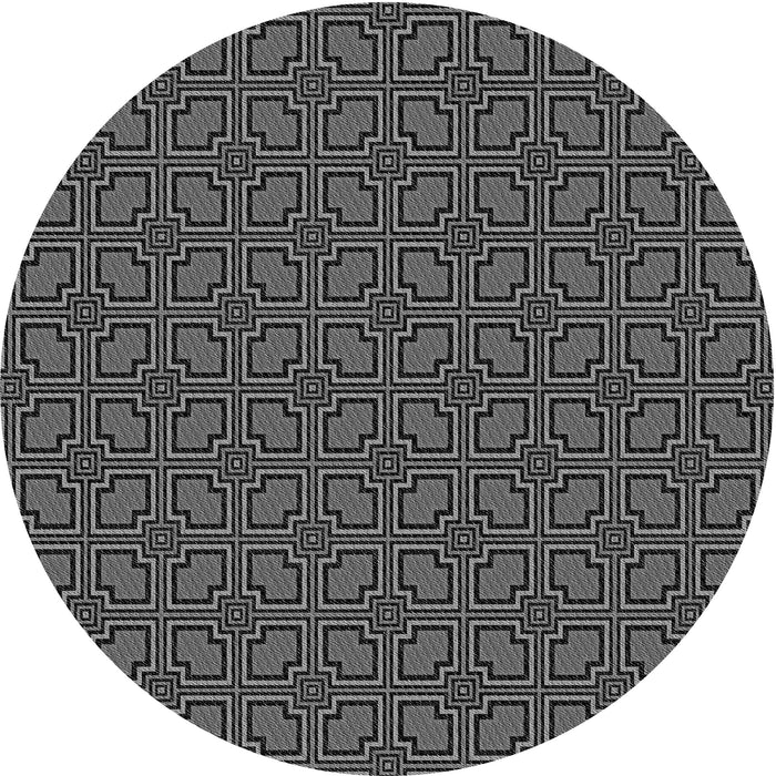 Square Patterned Charcoal Black Rug, pat2476gry