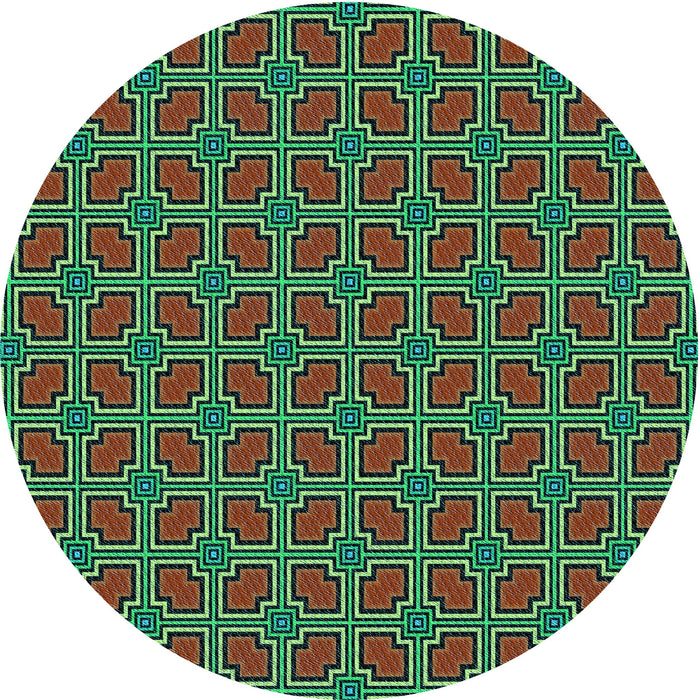 Square Machine Washable Transitional Bakers Brown Rug in a Living Room, wshpat2476lblu