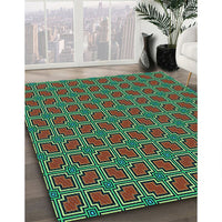 Patterned Bakers Brown Rug, pat2476lblu