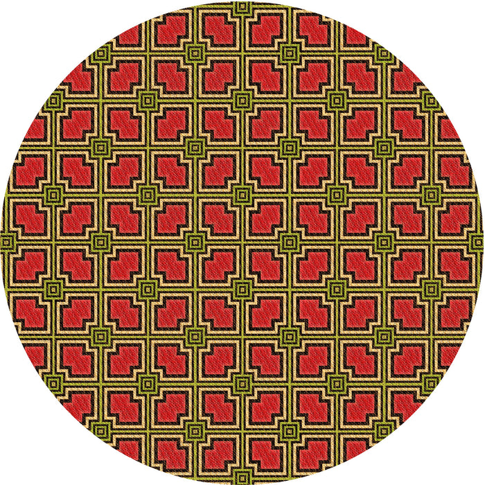 Square Patterned Caramel Brown Rug, pat2476org