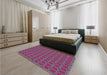 Patterned Lilac Purple Rug in a Bedroom, pat2476pur