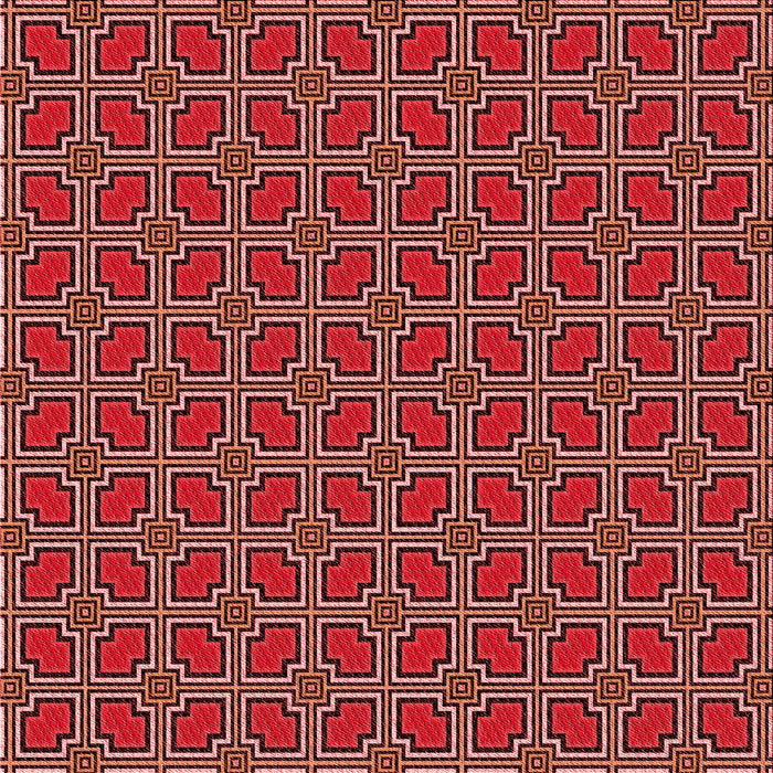 Round Patterned Red Rug, pat2476rd