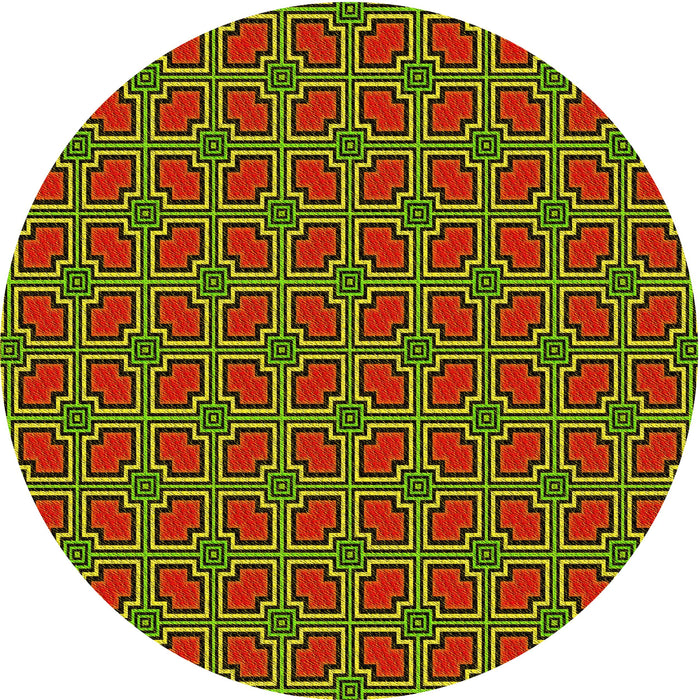 Square Patterned Pistachio Green Rug, pat2476yw