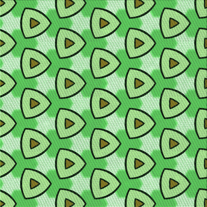 Round Patterned Dark Lime Green Rug, pat2477grn