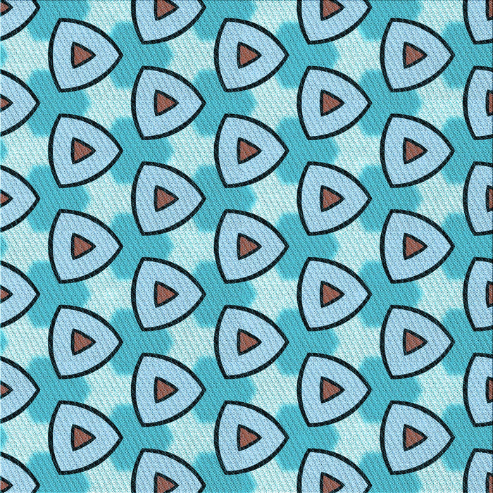 Round Patterned Glacial Blue Ice Blue Rug, pat2477lblu