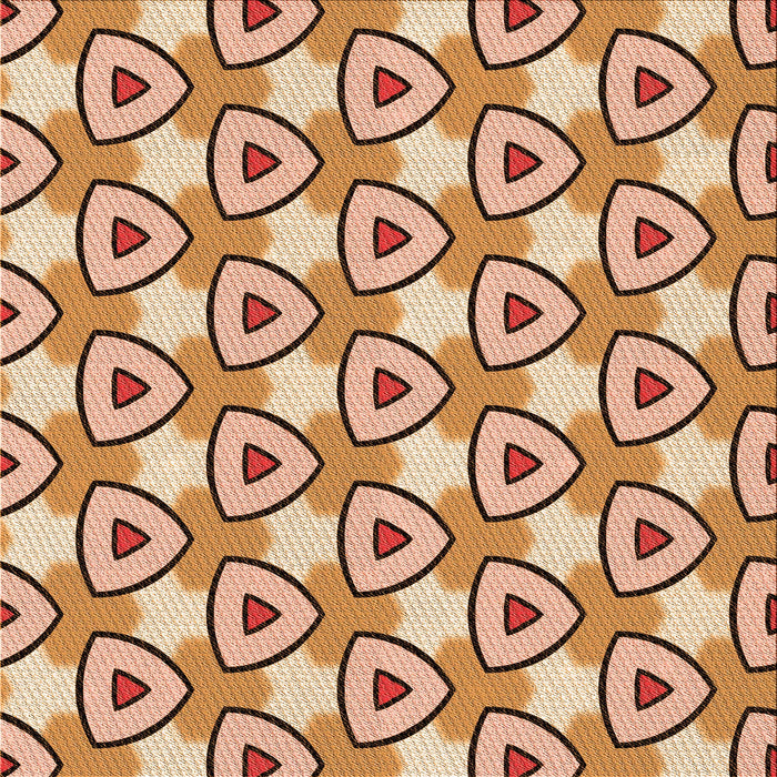 Round Patterned Red Rug, pat2477org