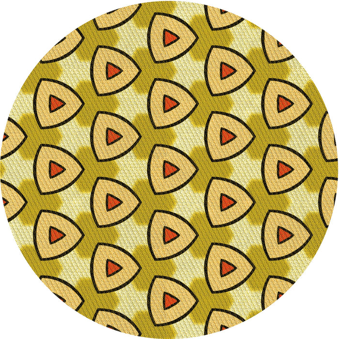 Square Machine Washable Transitional Bold Yellow Rug in a Living Room, wshpat2477yw