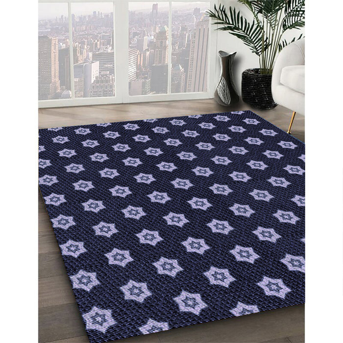 Machine Washable Transitional Night Blue Rug in a Family Room, wshpat2478blu