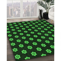 Patterned Black Rug, pat2478grn