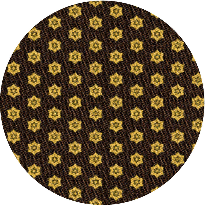 Square Patterned Black Brown Rug, pat2478org