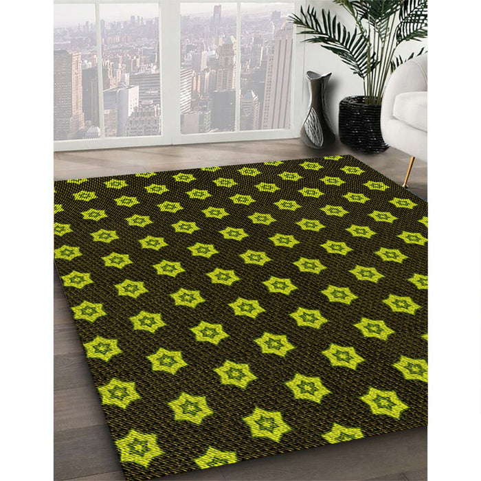 Machine Washable Transitional Olive Green Rug in a Family Room, wshpat2478yw