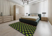 Machine Washable Transitional Black Rug in a Bedroom, wshpat2478