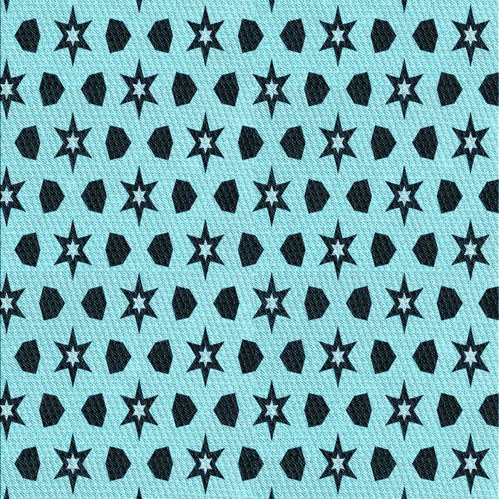 Patterned Dark Cyan Green Rug, pat2479lblu