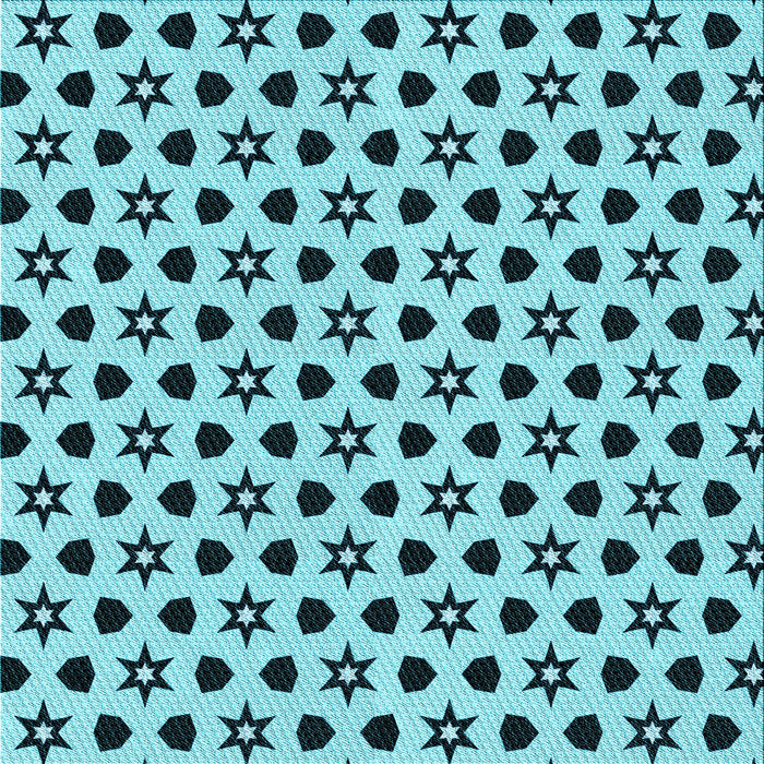 Round Patterned Dark Cyan Green Rug, pat2479lblu