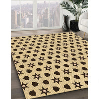 Patterned Saddle Brown Rug, pat2479org