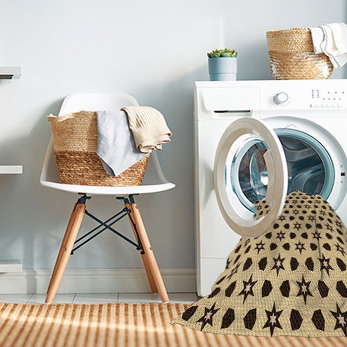 Machine Washable Transitional Saddle Brown Rug in a Washing Machine, wshpat2479org
