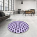 Round Patterned Pale Lilac Purple Rug in a Office, pat2479pur