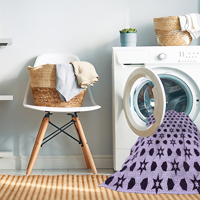 Machine Washable Transitional Pale Lilac Purple Rug in a Washing Machine, wshpat2479pur