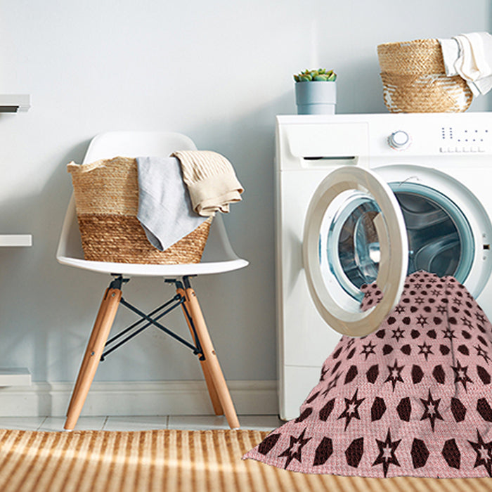 Machine Washable Transitional Brown Red Rug in a Washing Machine, wshpat2479rd