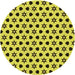 Square Patterned Yellow Rug, pat2479yw