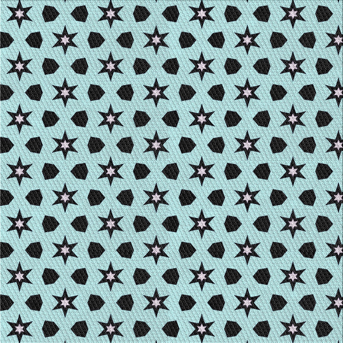 Square Patterned Electric Blue Novelty Rug, pat2479