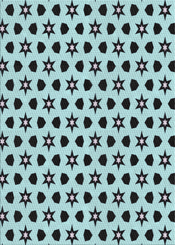 Patterned Electric Blue Novelty Rug, pat2479
