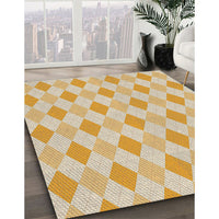 Patterned Khaki Gold Novelty Rug, pat247