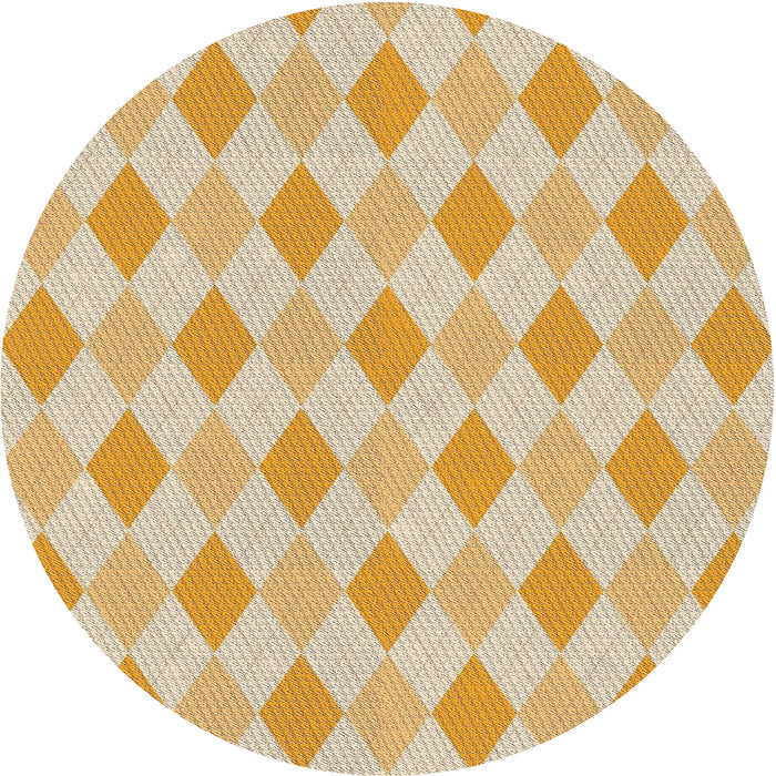 Sideview of Patterned Khaki Gold Novelty Rug, pat247