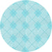 Square Patterned Diamond Blue Rug, pat248lblu