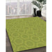 Patterned Pistachio Green Rug in Family Room, pat2480brn