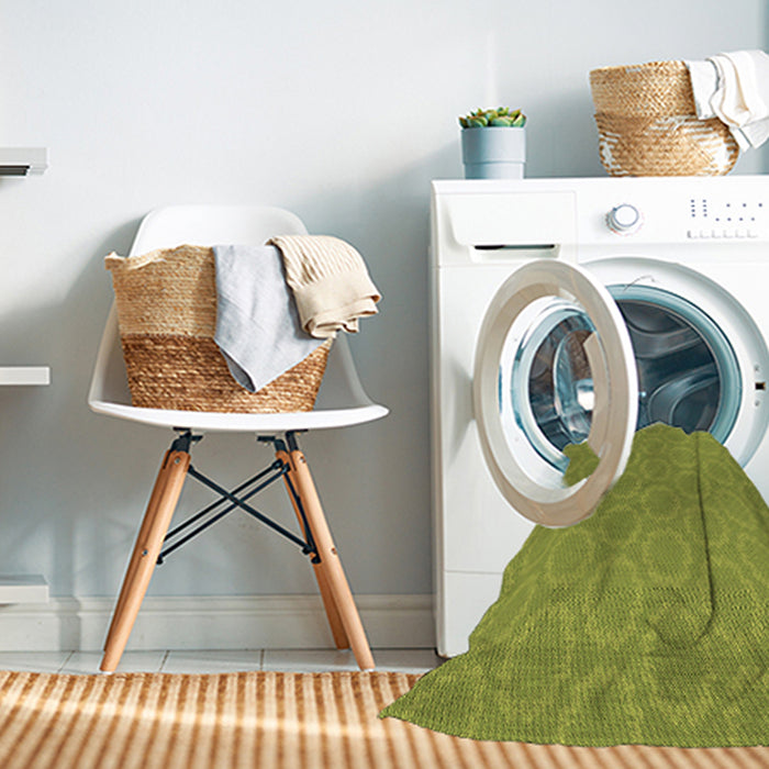Machine Washable Transitional Pistachio Green Rug in a Washing Machine, wshpat2480brn