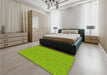 Patterned Green Rug in a Bedroom, pat2480yw