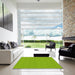 Square Patterned Green Rug in a Living Room, pat2480yw