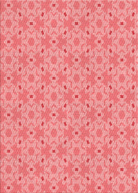 Machine Washable Transitional Light Coral Pink Rug, wshpat2481rd